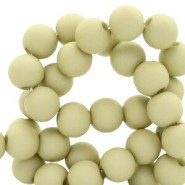 Acrylic beads 6mm round Matt Pale olive green